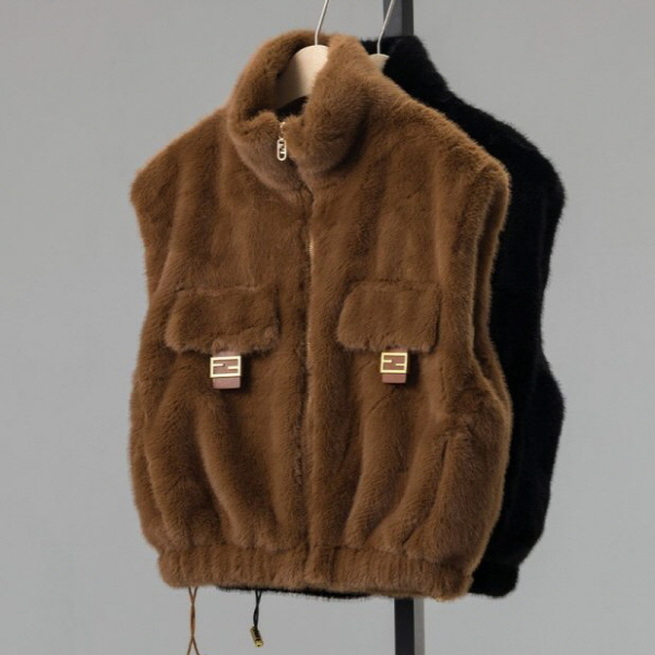 펜* 수입고급 mink gilet 밍크 조끼 (여성)