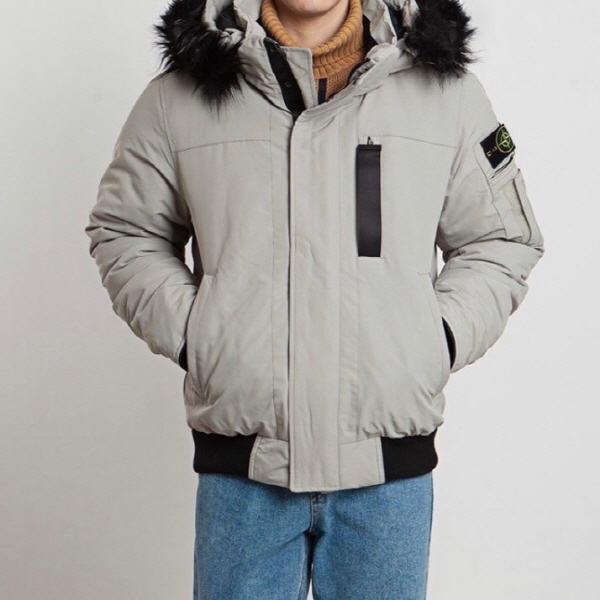 와펜패치 블랙퍼 숏패딩