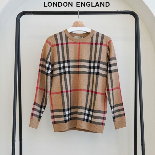 남성 클래식 체크 니트 스웨터