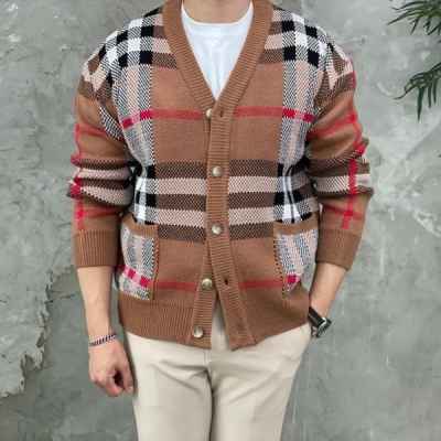 체크 니트 가디건